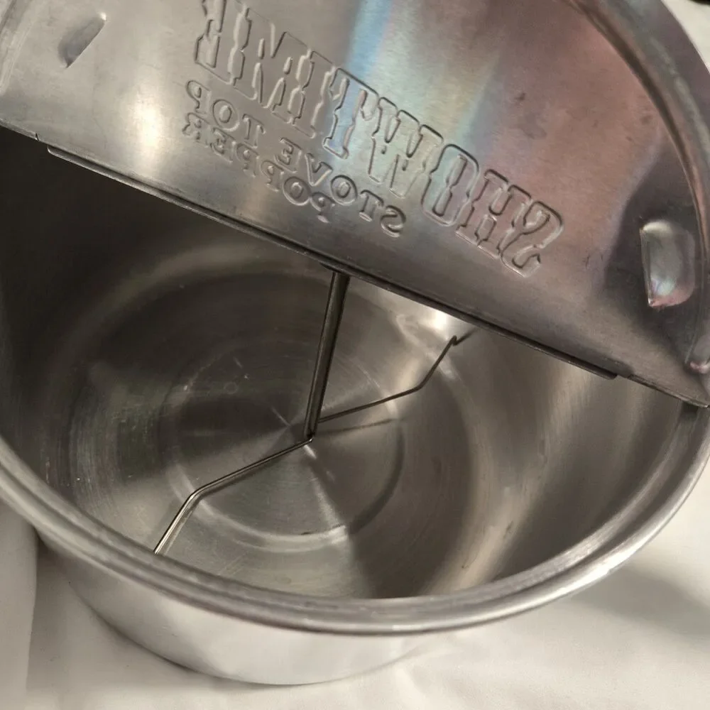 SHOWTIME Whirley Stovetop Popcorn Popper 6 Quart Aluminum Maker Hand Crank